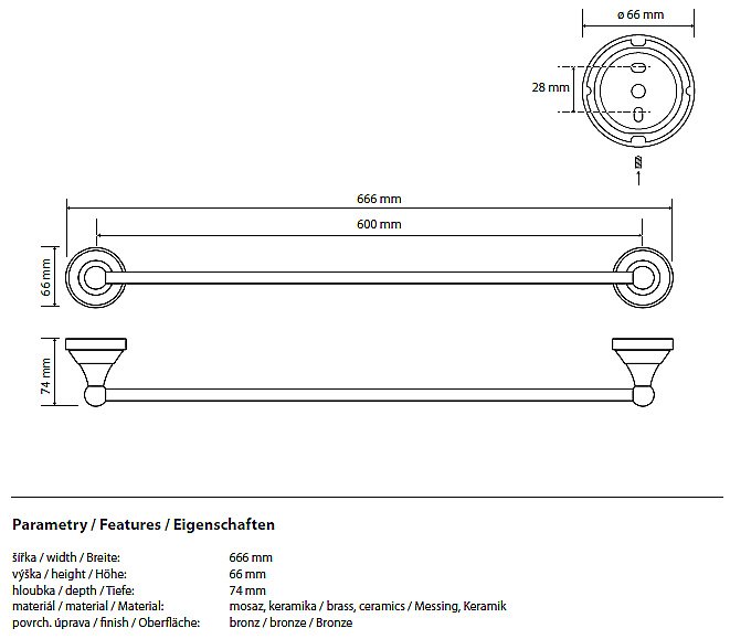 Полотенцедержатель Bemeta Kera 144704047 купить в интернет-магазине сантехники Sanbest