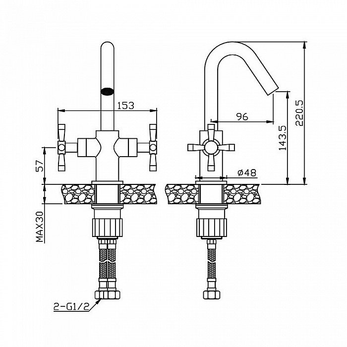 Смеситель для раковины Orange Mia M34-011b черный купить в интернет-магазине сантехники Sanbest