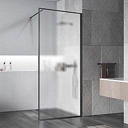 Душевое ограждение Vincea Walk-In VSW-1HP900FLGM 90 стекло рифленое/профиль вороненая сталь купить в интернет-магазине Sanbest