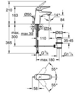 Смеситель для раковины Grohe Eurostyle 23707003 хром купить в интернет-магазине сантехники Sanbest