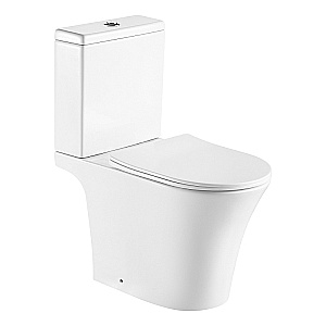 Унитаз напольный Azario Vois AZ-1343В белый, безободковый, с бачком, с крышкой микролифт купить в интернет-магазине Sanbest