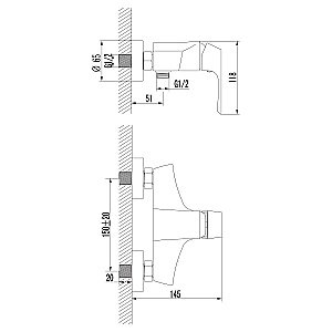Смеситель для душа Lemark Unit LM4503C купить в интернет-магазине сантехники Sanbest