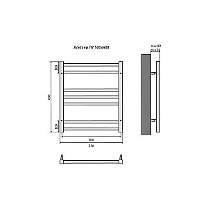 Полотенцесушитель Aquatek Альтаир П7 500х600 AQ KK0760CH хром купить в интернет-магазине сантехники Sanbest
