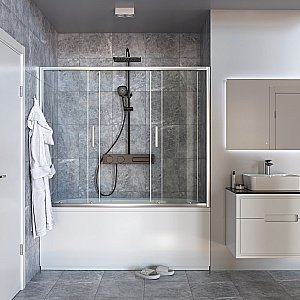 Шторка для ванны Taliente TA-1514CP 150 стекло прозрачное/профиль хром купить в интернет-магазине Sanbest