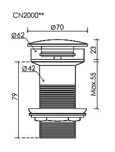 Донный клапан Ceramica Nova CN2000 белый купить в интернет-магазине сантехники Sanbest