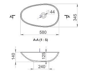 Раковина накладная Salini Paola 1101101G 58 из искусственного камня S-Sense, белая глянцевая купить в интернет-магазине Sanbest