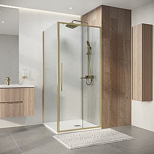 Душевой уголок Niagara Nova NG-44-9ASG-A90SG-34 90x90 стекло прозрачное/профиль брашированное золото купить в интернет-магазине Sanbest