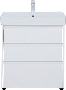 Тумба с раковиной Aquanet Nova Lite 302472 75 белый глянец для ванной в интернет-магазине Sanbest