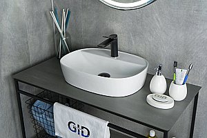 Раковина накладная Gid Lago 50 N9045 51166 белая купить в интернет-магазине Sanbest