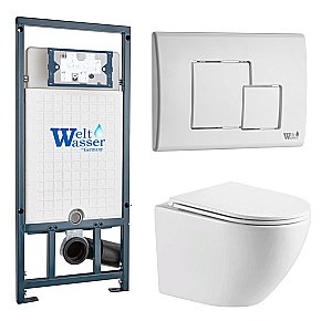 Унитаз с инсталляцией WeltWasser MARBERG 507 + MERZBACH 043 MT-WT + MAR 507 SE GL-WT купить в интернет-магазине Sanbest