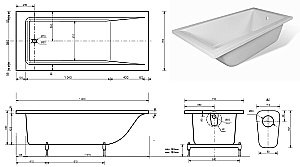 Ванна Эстет Дельта А 160x70 цвет по RAL купить в интернет-магазине Sanbest