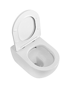 Унитаз подвесной Cezares STYLUS-TOR 2.0 CZR-546-TH-TOR/SC белый, безободковый, с крышкой микролифт, слив торнадо купить в интернет-магазине Sanbest