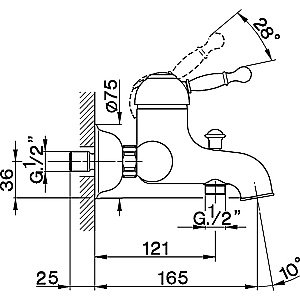 Смеситель для ванны Cisal ARCANA ROYAL AY00013021 хром купить в интернет-магазине сантехники Sanbest