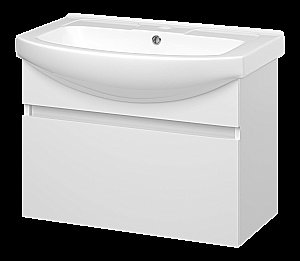 Тумба с раковиной Misty Монро - 75 Э-Мнр01075-011Я белая для ванной в интернет-магазине Sanbest