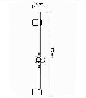 Душевая штанга WasserKRAFT A049 57 см купить в интернет-магазине сантехники Sanbest