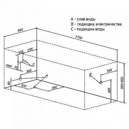 Акриловая ванна Aquanet Hellas 170x70 205497 с к/с8 купить в интернет-магазине Sanbest