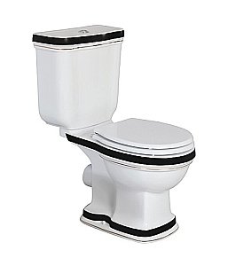 Унитаз напольный Creavit Klasik KL310-11CB00E-KR00 белый/черный, с бачком купить в интернет-магазине Sanbest