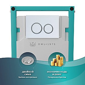 Кнопка для инсталляции OWL 1975 Titan Knapp03TWM белая матовая купить в интернет-магазине сантехники Sanbest