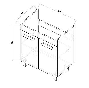 Тумба с раковиной Grossman НЕО-70 с дверцами белая для ванной в интернет-магазине Sanbest