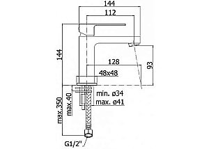 Смеситель для раковины Paffoni Elle EL071CR купить в интернет-магазине сантехники Sanbest