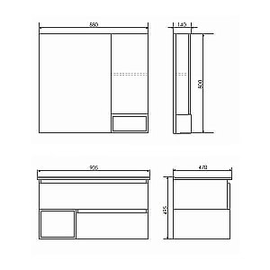 Зеркало со шкафом Comforty Турин 90 в ванную от интернет-магазине сантехники Sanbest