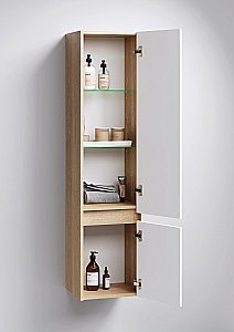 Пенал подвесной Aqwella City 35 дуб канадский для ванной в интернет-магазине сантехники Sanbest