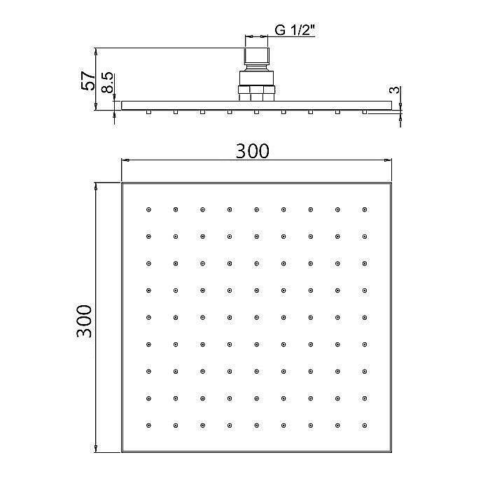 Верхний душ PAINI 50PZ759QQ30 черный матовый купить в интернет-магазине сантехники Sanbest