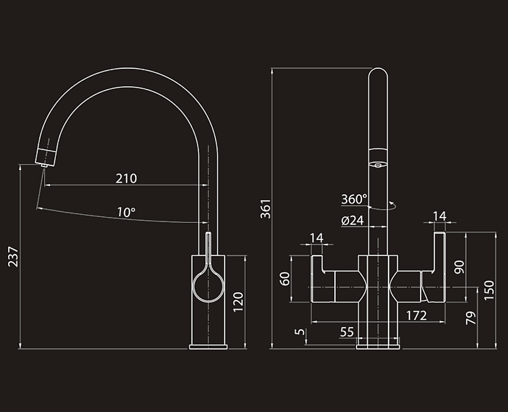 Смеситель для кухни Elghansa Kitchen Pure Water 56B5511 хром купить в интернет-магазине сантехники Sanbest