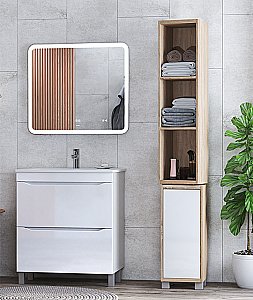 Тумба с раковиной Vigo Grani 750-0-2 белая для ванной в интернет-магазине Sanbest