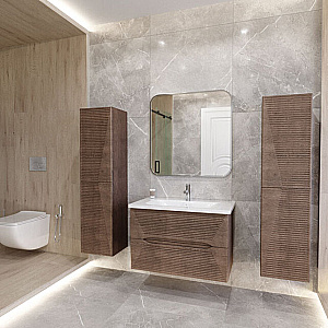 Тумба с раковиной Caprigo Modo-Terza 80 с интегрированной ручкой, цвет на выбор для ванной в интернет-магазине Sanbest