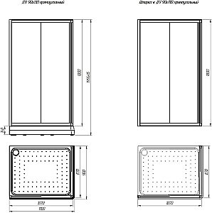 Душевой уголок Радомир Дрим 90х110 стекло прозрачное/профиль черный купить в интернет-магазине Sanbest