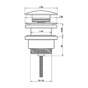 Донный клапан для раковины Oliveeka OL-SS07-CR хром купить в интернет-магазине сантехники Sanbest