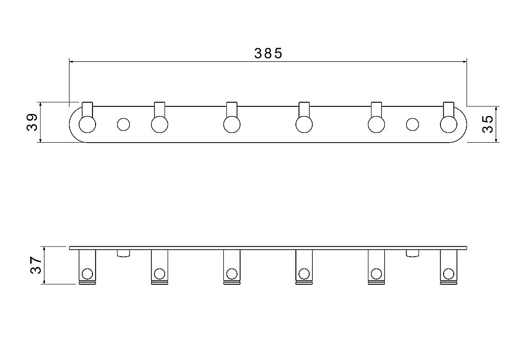 Планка с 6 крючками Aquatek Европа AQ4124BG золото шлифованное купить в интернет-магазине сантехники Sanbest