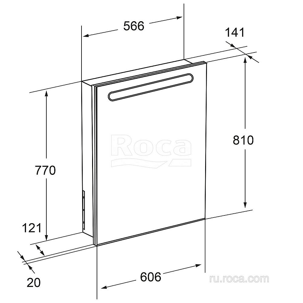 Зеркальный шкаф Roca Victoria Nord 60 белый купить в интернет-магазине сантехники Sanbest