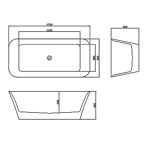 Ванна Azario ROVETA 170х80 AZ-6615 белая купить в интернет-магазине Sanbest