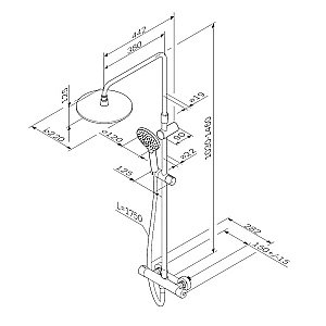 Душевая система AM.PM LIKE F0780422 черная купить в интернет-магазине сантехники Sanbest