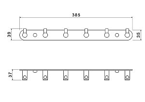Планка с 6 крючками Aquatek Европа AQ4124BG золото шлифованное купить в интернет-магазине сантехники Sanbest
