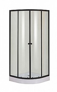 Душевой уголок Orange E01-090TB с поддоном 90х90 стекло прозрачное/профиль черный купить в интернет-магазине Sanbest