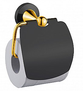 Держатель для туалетной бумаги CeramaLux Luxury 57507 черный матовый/золото купить в интернет-магазине сантехники Sanbest