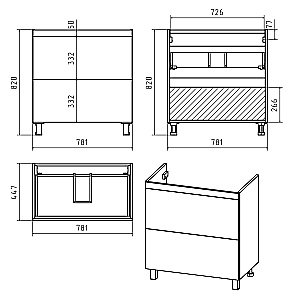 Тумба с раковиной Misty Атлантик - 80 П-Атл-01080-0112Я белая для ванной в интернет-магазине Sanbest