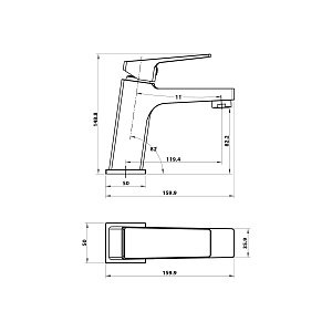 Смеситель для раковины Koller Pool Neon Cube NC0200 хром купить в интернет-магазине сантехники Sanbest