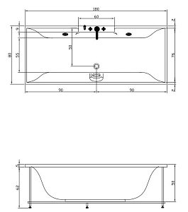 Гидромассажная ванна Aquatika Минима Basic 180x80 купить в интернет-магазине Sanbest