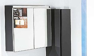 Зеркальный шкаф Armadi Art Vallessi антрацит матовый 80 купить в интернет-магазине сантехники Sanbest