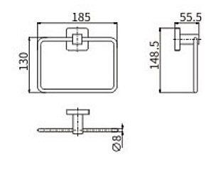 Полотенцедержатель CeramaLux Quadro 61906 хром купить в интернет-магазине сантехники Sanbest