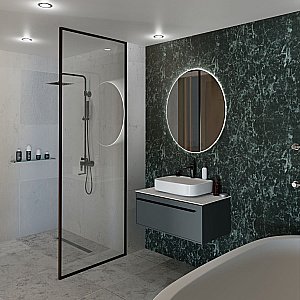Тумба с раковиной LA FENICE Elba Grigio 100 серая/столешница белая для ванной в интернет-магазине Sanbest