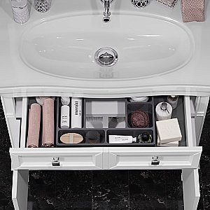 Тумба с раковиной Опадирис КАНТАРА 00-00007478 85 белая матовая для ванной в интернет-магазине Sanbest