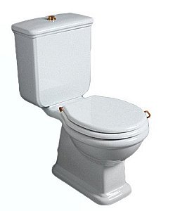 Унитаз напольный SIMAS Lante LA08 с бачком,  кнопка бронза, белый купить в интернет-магазине Sanbest