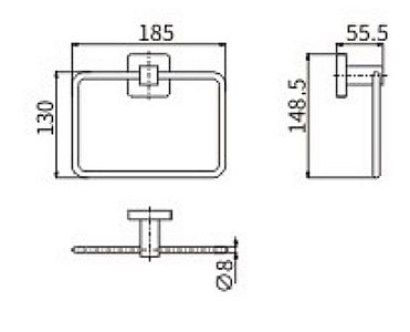 Полотенцедержатель CeramaLux Quadro 61906 хром купить в интернет-магазине сантехники Sanbest