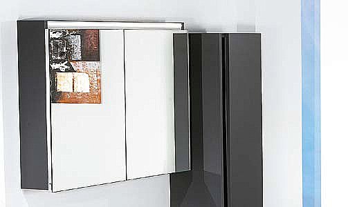 Зеркальный шкаф Armadi Art Vallessi антрацит матовый 80 купить в интернет-магазине сантехники Sanbest