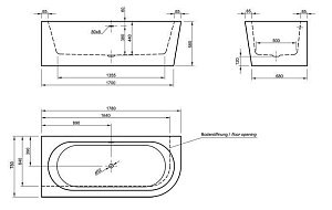 Акриловая ванна Knief Wall 180x80 купить в интернет-магазине Sanbest